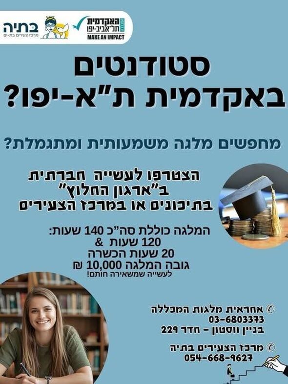 צילום מתוך דף הפייסבוק בתיה batya- מרכז צעירים בת-ים