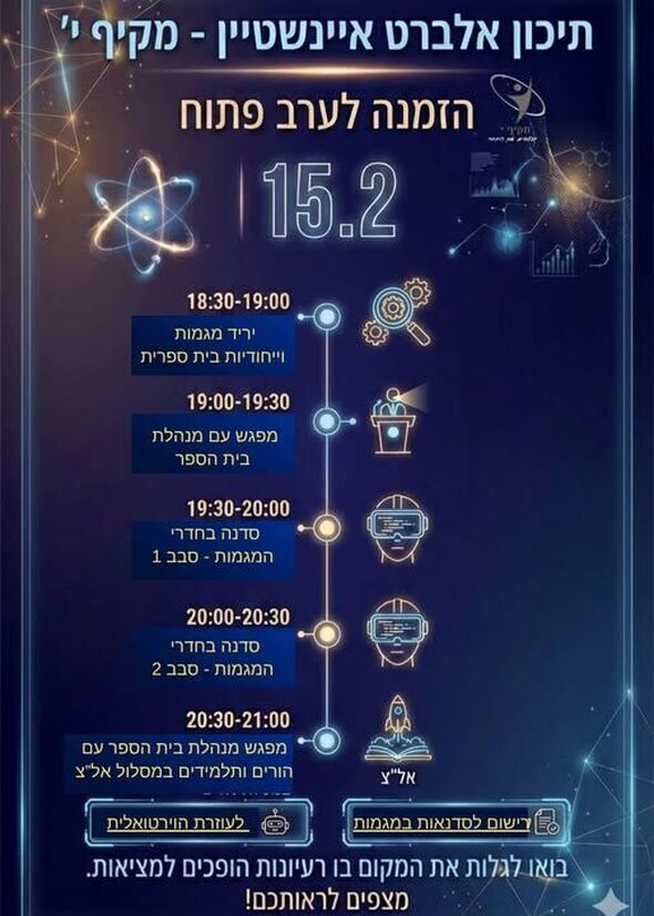 צילום מתוך דף הפייסבוק מקיף י- קריית החינוך השש שנתית ע"ש איינשטיין- ראשון לציון