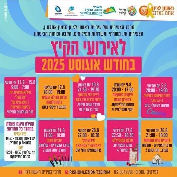 צילום מתוך דף הפייסבוק מרכז צעירים ראשון לציון