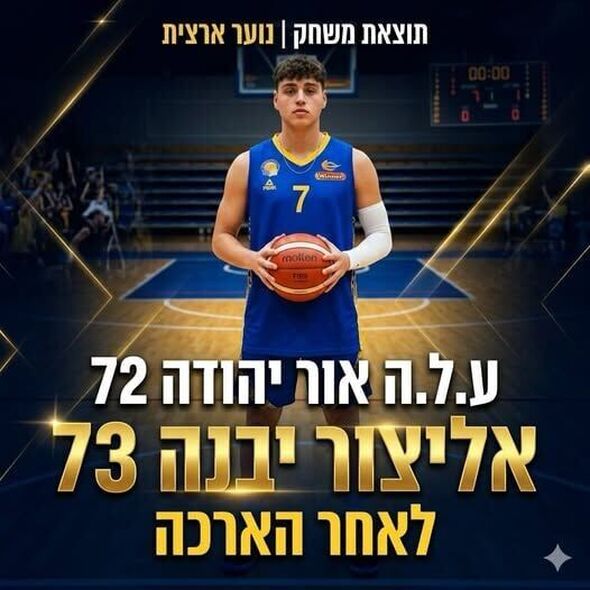 צילום מתוך דף הפייסבוק אליצור יבנה כדורסל הדף הרשמי