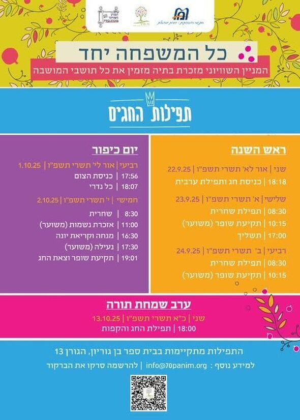 הפייסבוק 70 פנים- יהדות שוויונית מזכרת בתיה