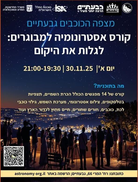 צילום מתוך דף הפייסבוק מצפה הכוכבים גבעתיים