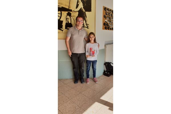 מיכל מוסקוביץ עם המאמן גלב קגנסקי