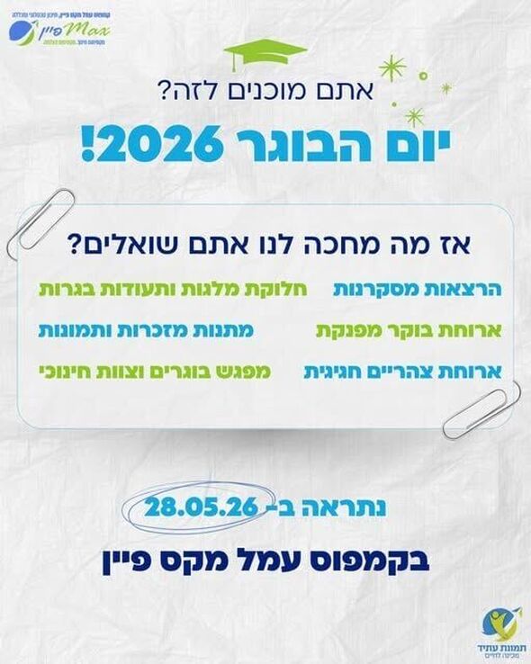 צילום מתוך דף הפייסבוק קמפוס עמל מקס פיין, תל אביב - תיכון טכנולוגי ומכללה