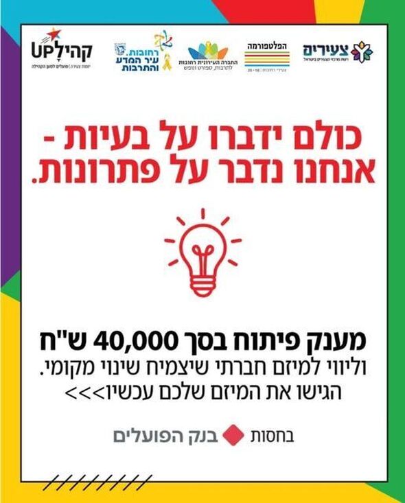 צילום מתוך דף הפייסבוק הפלטפורמה מרכז צעירים רחובות