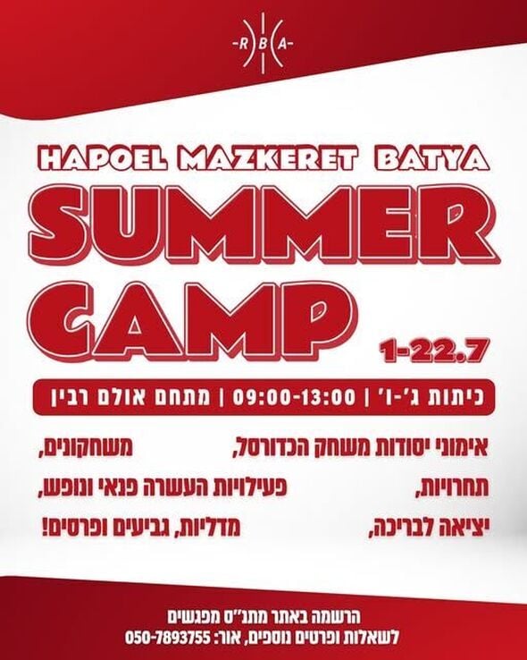 צילום מתוך דף הפייסבוק מועדון כדורסל מזכרת בתיה