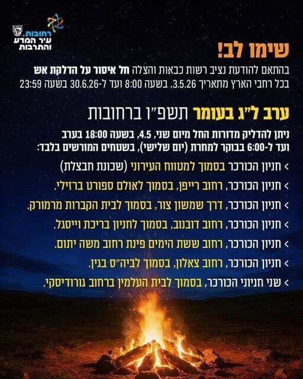 צילום מתוך דף הפייסבוק עיריית רחובות