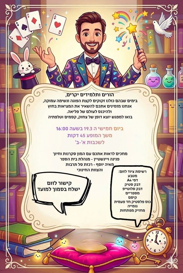 צילום מתוך דף הפייסבוק בית ספר רמון - רחובות החדשה