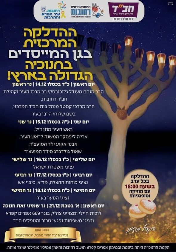 צילום מתוך דף הפייסבוק אנשי חב"ד רחובות