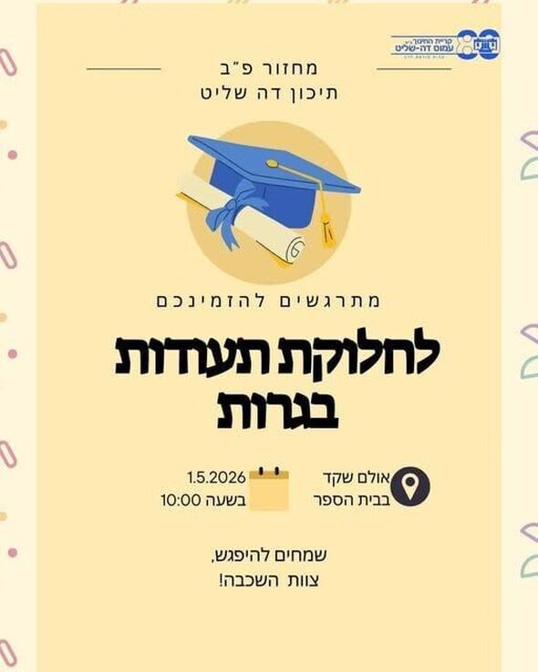 צילום מתוך דף הפייסבוק קריית חינוך דה שליט