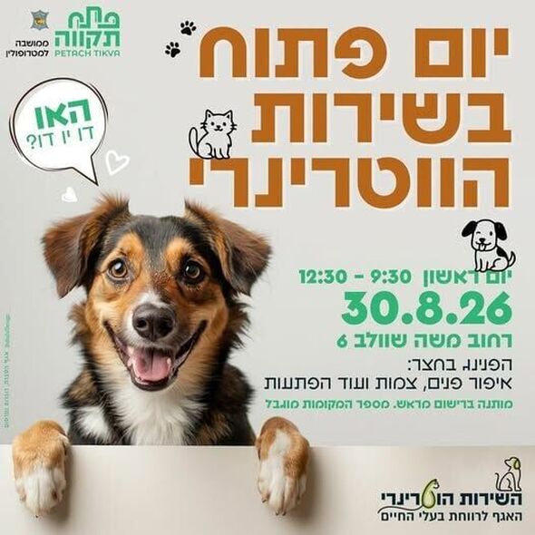 צילום מתוך דף הפייסבוק שרות וטרינרי עיריית פתח תקווה