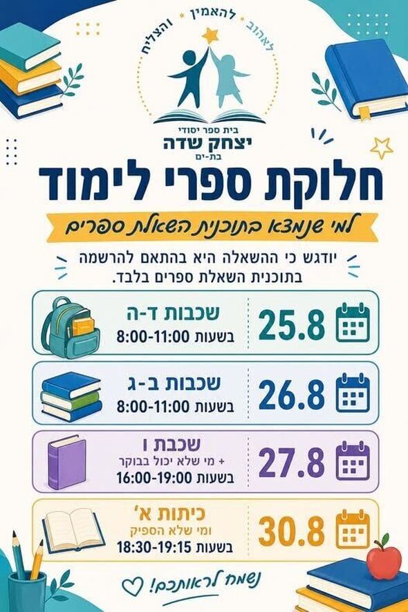 צילום מתוך דף הפייסבוק בית הספר יצחק שדה בבת ים