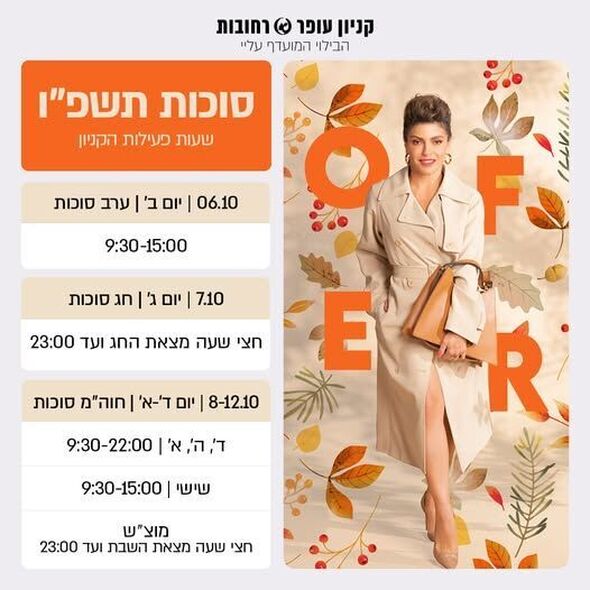 צילום מתוך דף הפייסבוק קניון עופר רחובות
