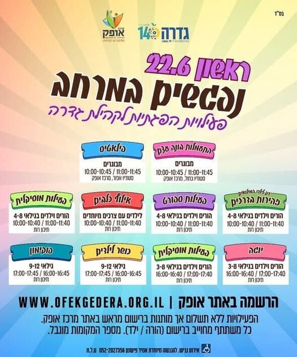 צילום מתוך דף הפייסבוק מרכז אופק גדרה
