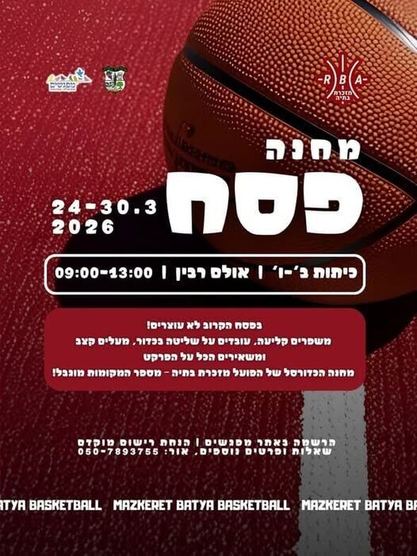 צילום מתוך דף הפייסבוק מועדון כדורסל מזכרת בתיה