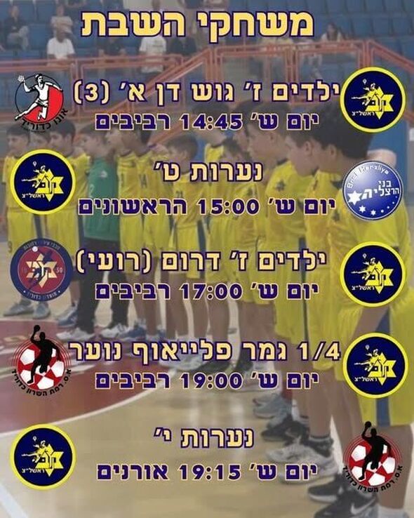 צילום מתוך דף הפייסבוק Maccabi Rishon Lezion handball -  מכבי ראשון לציון כדוריד