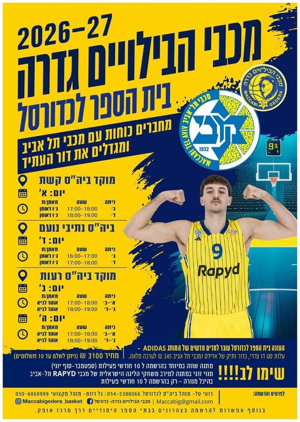 צילום מתוך דף הפייסבוק מכבי הבילויים גדרה כדורסל