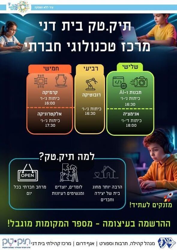 צילום מתוך דף הפייסבוק מרכז קהילתי בית דני