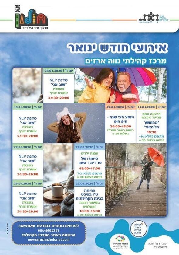 צילום מתוך דף הפייסבוק מרכז קהילתי נווה ארזים