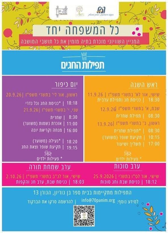 צילום מתוך דף הפייסבוק 70 פנים- יהדות שוויונית מזכרת בתיה