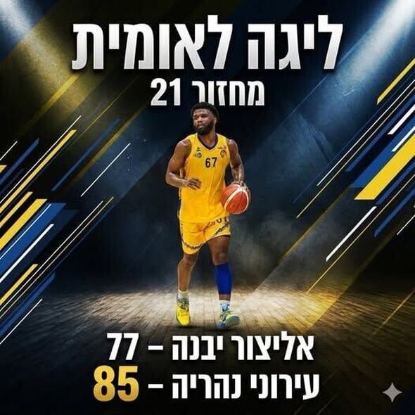 צילום מתוך דף הפייסבוק אליצור יבנה כדורסל הדף הרשמי