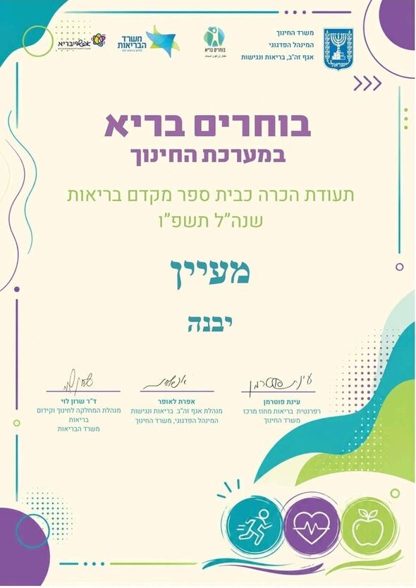 צילום מתוך דף הפייסבוק בית הספר "מעיין" יבנה
