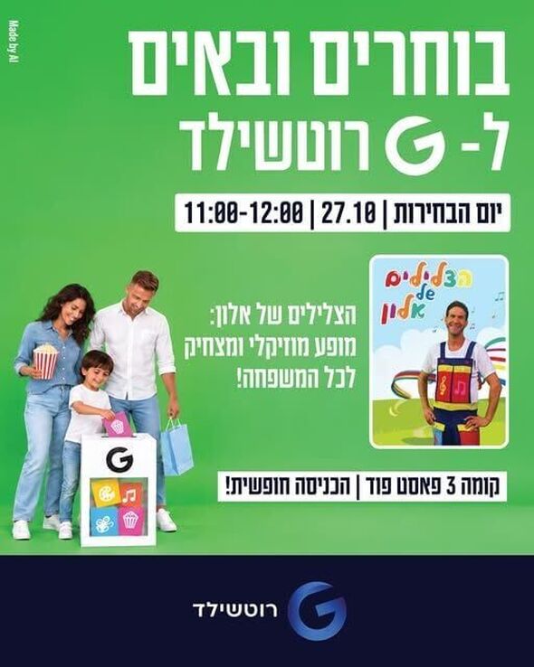 צילום מתוך דף הפייסבוק קניון G רוטשילד