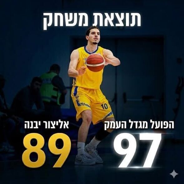 צילום מתוך דף הפייסבוק אליצור יבנה כדורסל הדף הרשמי