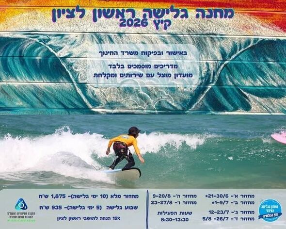 צילום מתוך דף הפייסבוק מועדון הגלישה העירוני - חוף הגולשים ראשל״צ