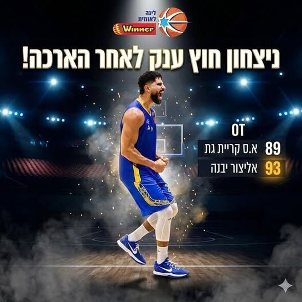 צילום מתוך דף הפייסבוק אליצור יבנה כדורסל