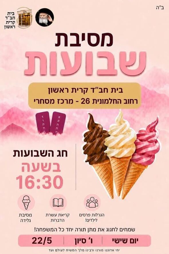 צילום מתוך דף הפייסבוק בית חבד קרית ראשון מערב ראשון לציון