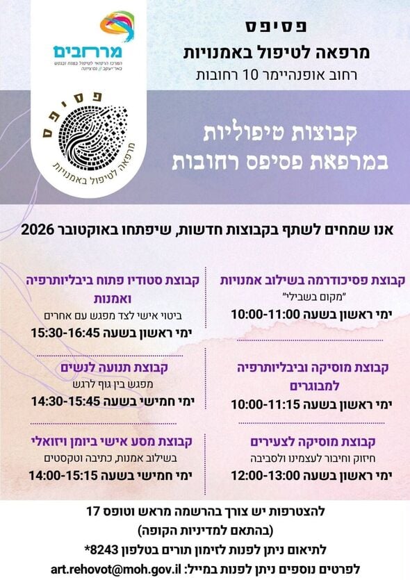 צילום מתוך דף הפייסבוק מרחבים - המרכז הרפואי לטיפול במוח ובנפש באר יעקב // נס ציונה