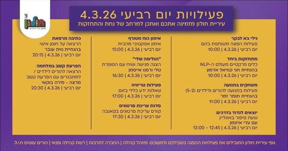 צילום מתוך דף הפייסבוק עיריית חולון