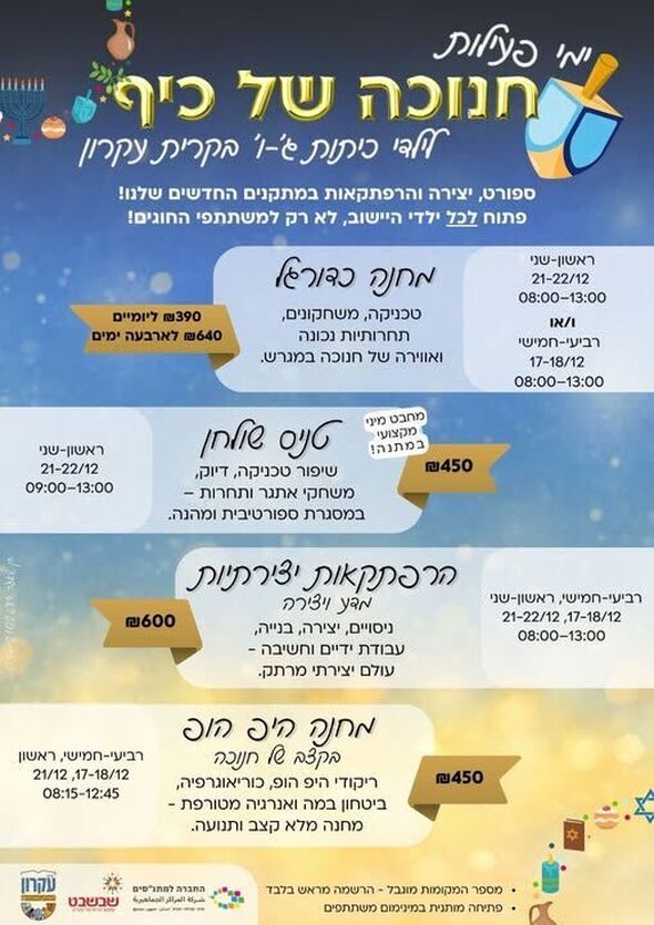 צילום מתוך דף הפייסבוק המועצה המקומית קריית עקרון