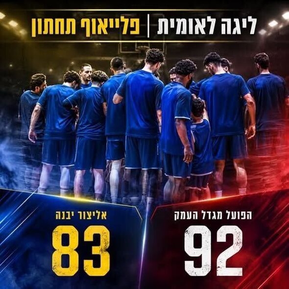 צילום מתוך דף הפייסבוק אליצור יבנה כדורסל הדף הרשמי