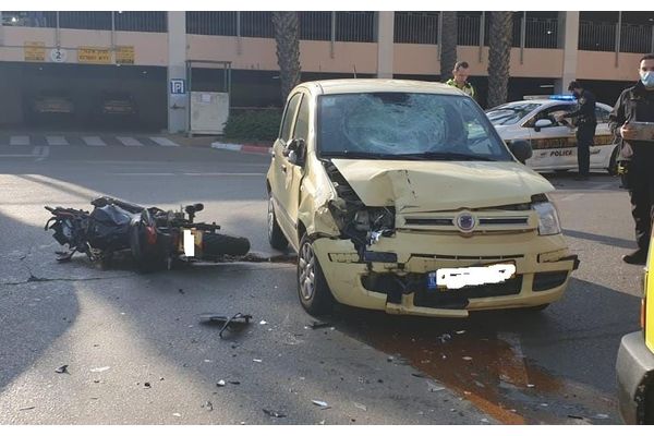 תמונה מתאונת הדרכים בצומת ב30.3.21