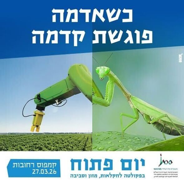 צילום מתוך דף הפייסבוק הפקולטה לחקלאות, מזון וסביבה ע"ש רוברט ה. סמית, רחובות