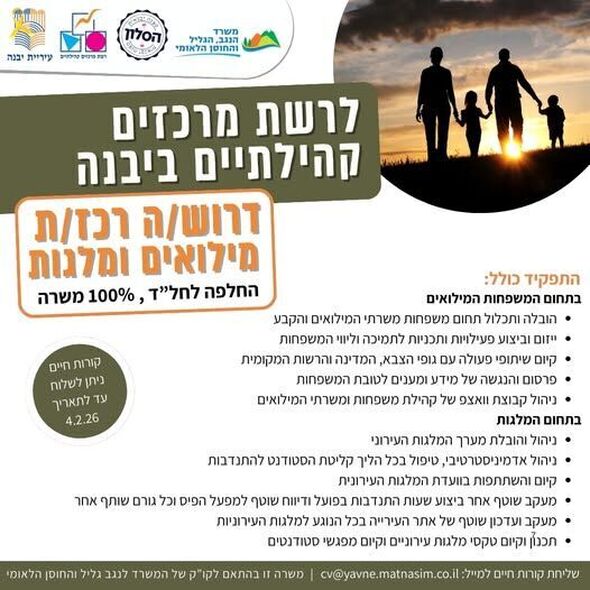 צילום מתוך דף הפייסבוק רשת מרכזים קהילתיים יבנה