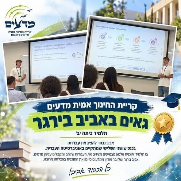 צילום מתוך דף הפייסבוק קריית החינוך אמית למדעים רחובות
